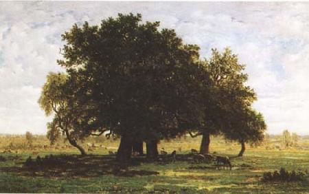 Theodore Rousseau Oak Trees near Apremont (mk09) Germany oil painting art